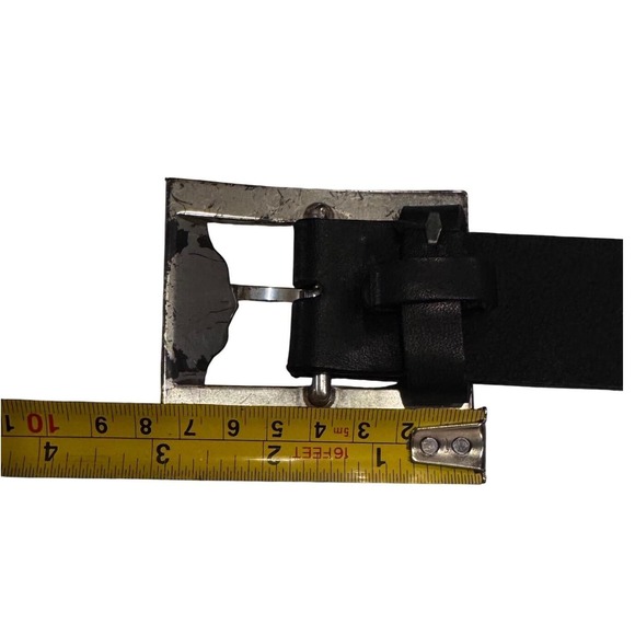 Harley Davidson Older Womens Black Leather Belt Wing Studs M 30-34 Preloved - Picture 4 of 10